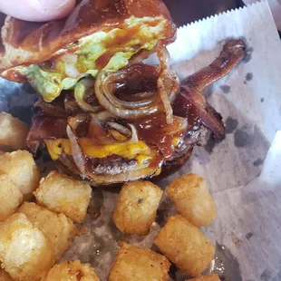 Inside burger