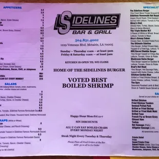 menu