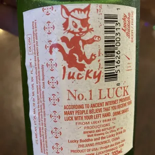 a bottle of lucky no 1 luck