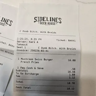 My receipt.
