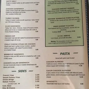 Full menu