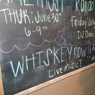 Calendar of events