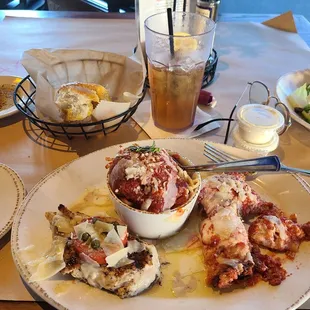 The Boot sampler plate of lasagna, a meatball and chicken della casa.