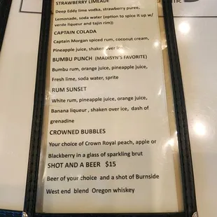 menu