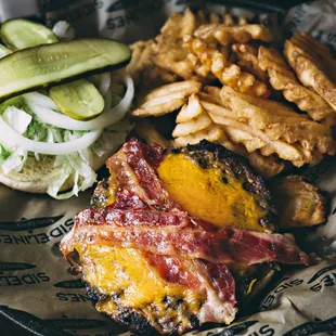 Bacon Cheeseburger + Waffle Fries