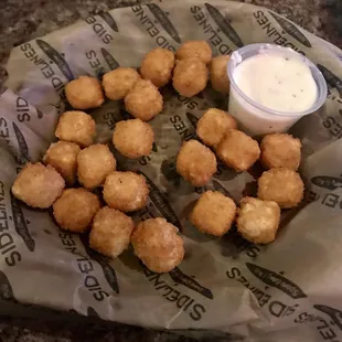 Hot pepper cheese balls appetizer.