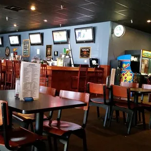 tables and chairs in a restaurant