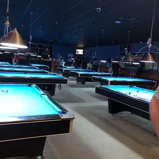 A dozen pool tables!