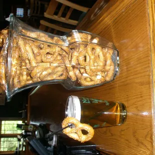 pretzels and beer