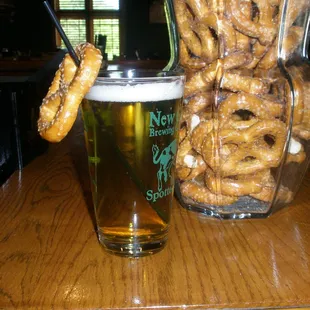 pretzels and beer
