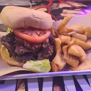 Classic Burger and Sidewinder Fries was good.