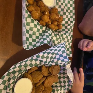 Cheese curds and fried pickles