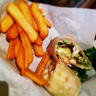Cobb salad wrap with steak fries (one of my favs)