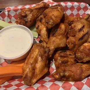 Grilled wings in buffalo sauce