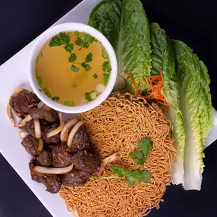 Shaken Beef Special (with crispy/chewy egg noodle)