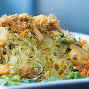 Crab and Shrimp Bean thread noodle stir fry
