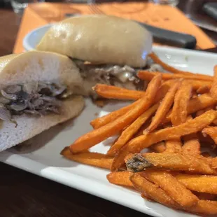 Cheesesteak. Had potential, but wouldn't order again. Fries tasted good but slightly under