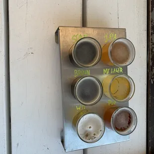 six different types of beer