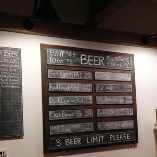 Beer line up and the ever-so-cool Buy a Friend a Beer board.