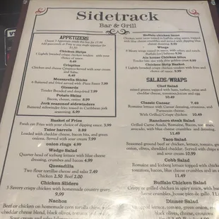 Sidetrack menu