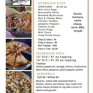 Everyday menu options...