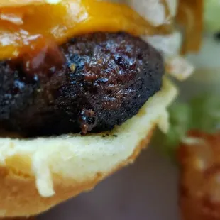 Cooked to a crisp burger