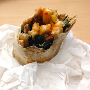 Spinach and mushroom breakfast burrito. Photo doesn't do it justice - it's fantastic!