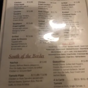 Dinner Menu