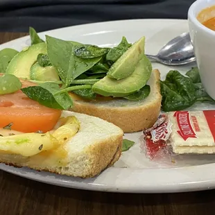 Half Tuscan grilled cheese and tomato soup