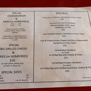 menu
