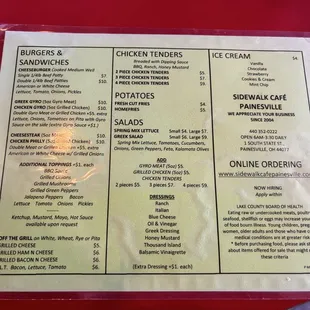 menu