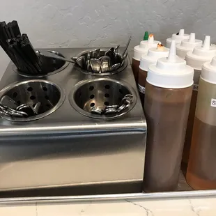 Grab your own utensils and sauces