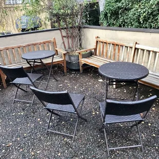 Communal outdoor seating