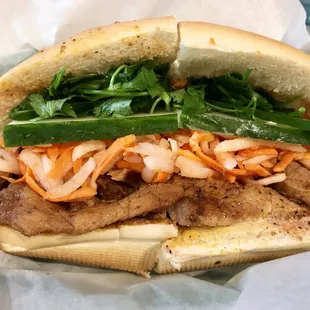Five spice chicken banh mi - SPICY!!!