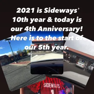 Our 10th Anniversary as Sideways will be this November 2021!
