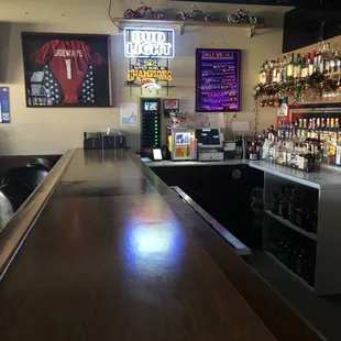 Looking down the bar at our new framed Sideways jersey!