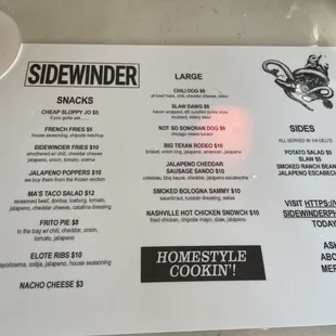 menu