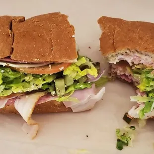 10 inch cold Italian Sub(I added pickles). Very fresh &amp; so delicious &amp; filling!