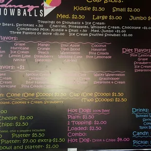 A menu with options! And a great Patio with handicap access