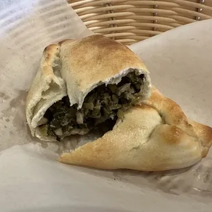 Spinach pie is VERY good.