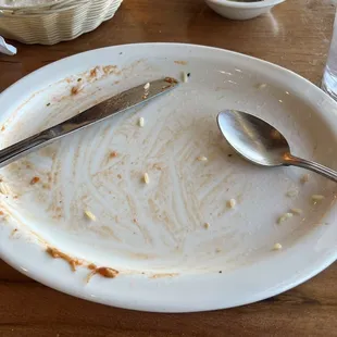 Empty plate of Okra stew