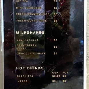 Beverage and Dessert Menu