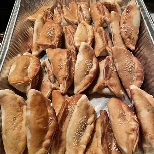 Whole tray of spinach fatayer bought straight from the store. So delish!
