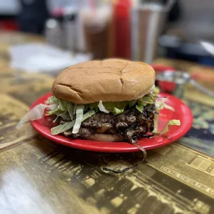 Regular Double Meat Burger with lettuce