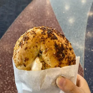 Everything bagel with lox spread