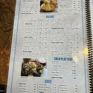 Menu page 1