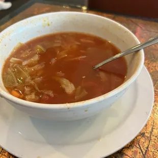 Cabbage soup (half eaten by me)