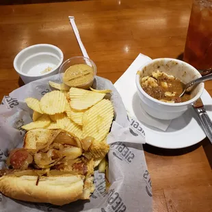 Spicy kolobassa and goulash, more like whats left b4 thinking to take a pic!