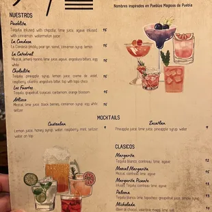 Drink menu.
