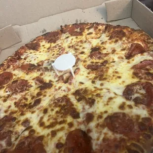 Pep and ex cheese pizza